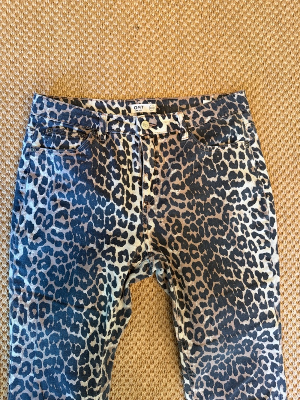Oat New York Leopard Print High-Rise Jeans - Black & Cream - Picture 5 of 6